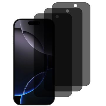 Privacy Screen protector Geschikt voor iPhone 16 Pro Max screenprotectors Privacy - 3 Stuks - Full screen protector tempered glass van gehard glas