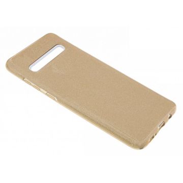 Ntech Samsung Galaxy S10+ Plus Goud Glitter TPU Back Cover Hoesje