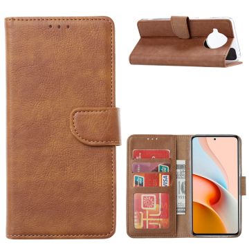 Xiaomi Redmi Note 9 Pro Hoesje wallet case cover met Pasjeshouder - Bruin