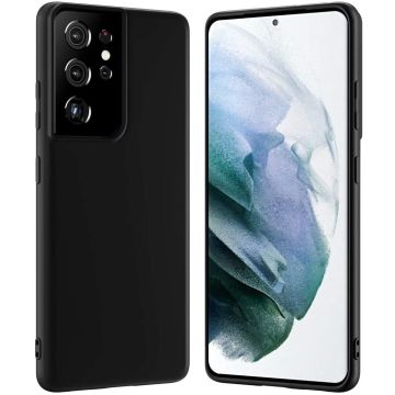 Samsung Galaxy S21 Ultra Hoesje - Samsung S21 Ultra siliconen hoesje Flexible & Scratch Resistent TPU Case - Zwart