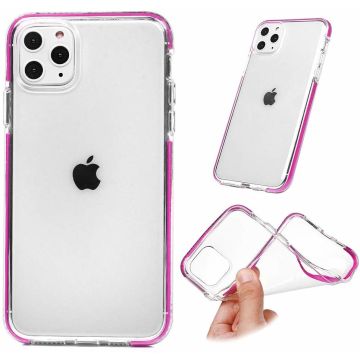 Hoesje Geschikt voor iPhone 11 Pro Anti Shock Hoesje - Roze & Transparant