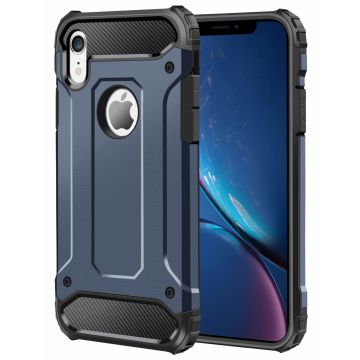 Ntech hoesje Geschikt voor iPhone Xs Max Dual layer Rugged Armor hoesje - Blauw
