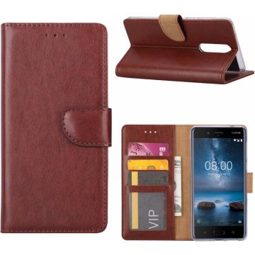 Nokia 8 Portemonnee hoesje / book case Bruin