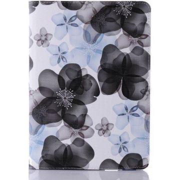 iPad 2017 Flip Sweet Flower hoesje / Luxury 360 draaibaar case Zwart