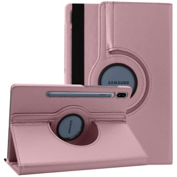 Samsung Tab S8 Plus hoes Draaibare Book Case Cover Rose Goud - Samsung Galaxy Tab S8 Plus hoesje 2022/ Tab S7 FE 2021/Tab S7 Plus 2020 hoesje -Tablet Hoes 12.4 Inch