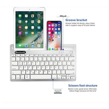 Universele Bluetooth Toetsenbord Tablet / iPad / Smartphone / PC /Laptop - Wit