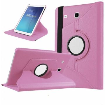 Licht Roze Galaxy Tab E 9,6 inch Tablet Case hoesje met 360ﾰ draaistand cover hoes