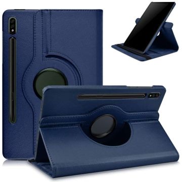 Samsung Tab S8 hoes Draaibare Book Case Cover Donker Blauw - Samsung Galaxy Tab S8 hoesje 2022 - Tab S7 hoes 11 inch Tablet Hoes