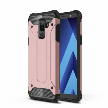 Ntech Samsung Galaxy A6 Plus (2018) Dual layer Armor Hoesje - RoseGoud