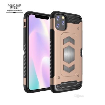 Luxe Armor Hoesje - Hoesje Geschikt voor iPhone 11 Pro Max - Goud