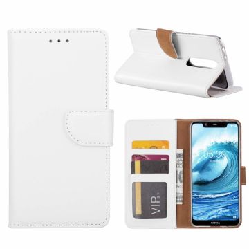 Booktype Kunstleer Hoesje Met Pasjesruimte Wit Nokia 5.1 Plus