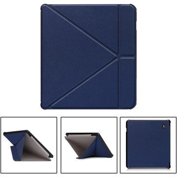 Kobo Clara HD hoes Donker Blauw Bookcase - kobo clara hd cover Smart case - kobo clara hoes- hoes Kobo Clara HD - Kunstleer - Trifold Bookcase hoesje