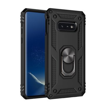 Samsung Galaxy S10e Armor Hoesje Ringhouder TPU - Zwart