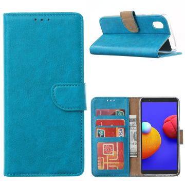 Samsung Galaxy A01 Core Hoesje - Galaxy A01 Core book case met Pasjeshouder - Blauw