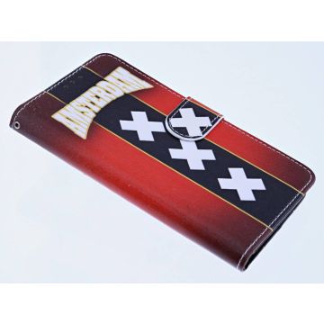 Amsterdam Vlag Design BookType TPU Hoesje Samsung Galaxy J7 (2017)