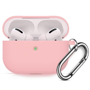 Apple AirPods Pro Soft Silicone Hoesje Met sleutelhanger - Roze