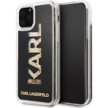 Apple iPhone 11 Pro Max Goud Karl Lagerfeld Backcover hoesje Glitter - Karl - KLHCN65KAGBK