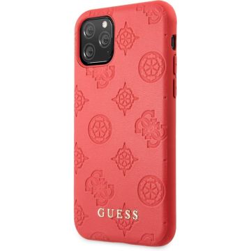 Apple iPhone 11 Pro Max Rood Guess Backcover hoesje 4G Peony - PU Leather - GUHCN65PELRE