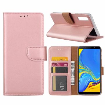 Samsung Galaxy A7 2018 Rose Goud Booktype / Portemonnee TPU Lederen Hoesje