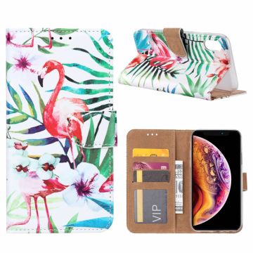 iPhone Xr Tropische Flamingo Design Boek hoesje met pasjesruimte