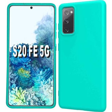 Samsung S20 fe hoesje - S20 fe hoesje Sea Blauw - Samsung Galaxy S20 fe hoesje Nano Liquid siliconen Backcover- hoesje Samsung S20 fe