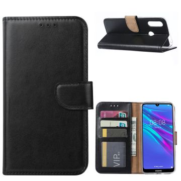 Ntech Portemonnee Hoesje/Book Case met Opbergvakjes & Magneetflapje voor Huawei Y6 2019 - Zwart