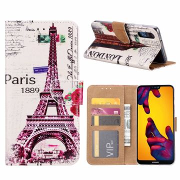 Huawei P20 Eiffeltoren (1889) Design Booktype Kunstleer Hoesje Met Pasjesruimte