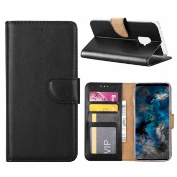 Samsung Galaxy S9 Booktype / Portemonnee TPU Lederen Hoesje Zwart