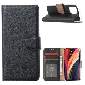 Hoesje Geschikt voor iPhone 13 Pro Max hoesje bookcase Zwart