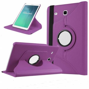 Paars - Galaxy Tab E 9,6 inch Tablet Case hoesje met 360ﾰ draaistand cover hoes
