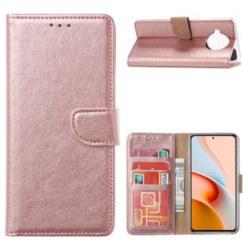 Xiaomi Redmi Note 9 Pro Hoesje wallet case cover met Pasjeshouder - Rose Goud