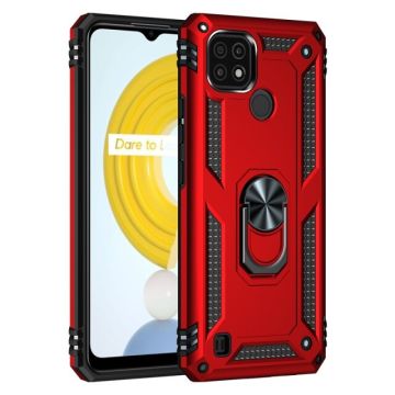 oTronica Armor Backcover voor Oppo A15 hoesje met ringhouder - Rood