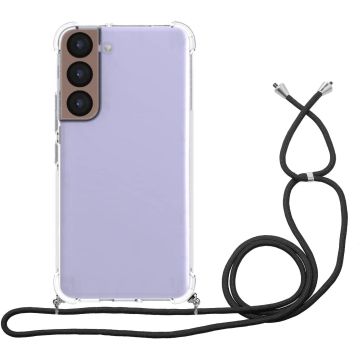 Samsung S22 Plus Hoesje transparant met Koord - Samsung Galaxy S22 Plus hoesje draagkoord - Goedkoop - Necklace - Neckstrap - Telefoon koord - Telefoonhoesje met koord