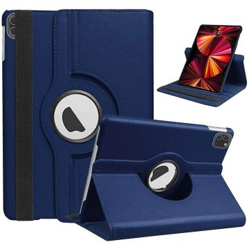 Hoes geschikt voor iPad pro 2020 / 2021 bookcase Draaibare Donker Blauw - Hoes geschikt voor iPad pro hoes 2021 / 2020 - Hoes geschikt voor iPad pro 11 2021 case Cover- Hoes geschikt voor iPad pro 2020 hoes