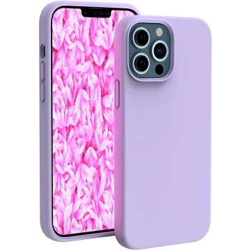 Hoesje Geschikt voor iPhone 13 Pro – Liquid siliconen backcover – Lila