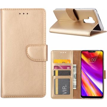 Opbergvakjes Hoesje voor LG G7 portemonnee hoesje Champagne Goud