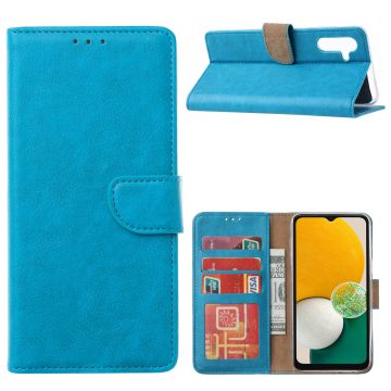 Samsung A13 Hoesje Blauw - Samsung Galaxy A13 Booktype met Pasjeshouder - A13 4G book case Portemonee hoesje