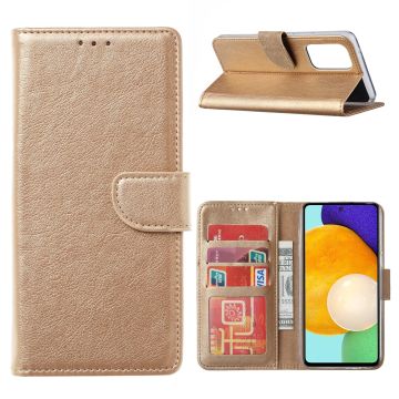 Samsung A53 / A53s hoesje bookcase Goud - Samsung Galaxy A53 5G case portemonnee hoesje - Galaxy A53 book case hoes cover - Samsung A53 screenprotector / tempered glass 2 Pack