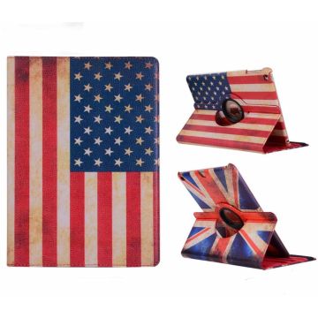 iPad 9.7 (2017) hoesje - USA Vintage - 360ﾰ Draaibaar met Multi stand