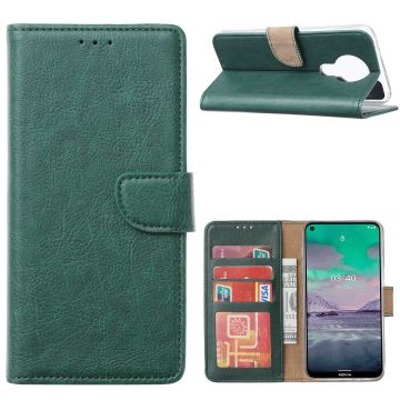 Nokia 3.4 Hoesje - Nokia 3.4 Portemonnee BookCase - Kaarthouder & Magneetlipje Groen