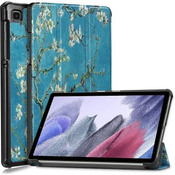 Samsung Galaxy Tab A7 hoes - (2020/2022) - Almond Bloesem -Trifold smart cover Kunstleer bookcase