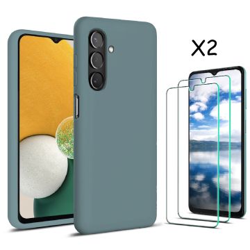 Samsung Galaxy A13 5G / A04s hoesje silicone soft back cover - met Screenprotector 2 PACK – Mint Groen