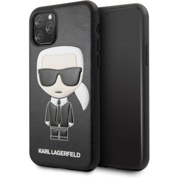 Apple iPhone 11 Pro Max Zwart Karl Lagerfeld Backcover hoesje Ikonik Karl - Full Body - KLHCN65IKPUBK