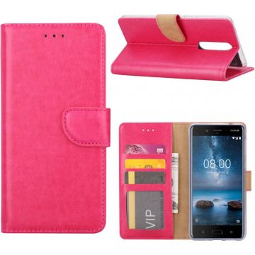 Nokia 8 Portemonnee hoesje / book case Pink