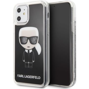 Apple iPhone 11 Karl Lagerfeld Zwart Backcover hoesje KLHCN61ICGBK - Ikonik - Kunstleer