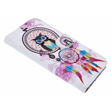 iPhone X / Xs 3D Dromenvanger & uil Design Book Hoesje Met Pasjesruimte & Magneet flapje