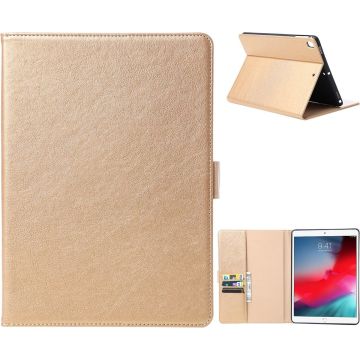 iPad 2021 hoes Bookcase Premium Luex Leren case Goud - iPad 2020 hoes - iPad 2019 hoes Luex 10.2 inch - hoes iPad 2021 / Ntech -ipad hoes 7e generatie hoesje - Portemonnee cover