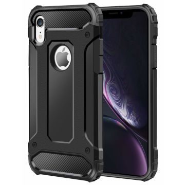 Ntech hoesje Geschikt voor iPhone X / Xs Dual layer Rugged Armor hoesje - Zwart