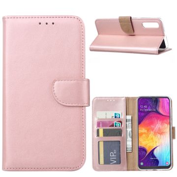 Ntech Portemonnee hoesje met Pasjesruimte voor Samsung Galaxy A70/A70s - Rose Goud