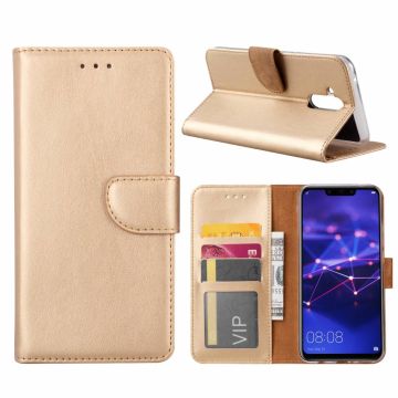 Huawei Mate 20 Lite Goud Booktype / Portemonnee TPU Lederen Hoesje